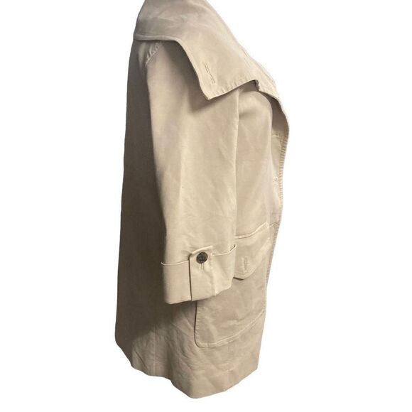 ANN TAYLOR Women’s Shawl‎ Collar Button Up Coat Tan Size Medium Fully Lined - Picture 4 of 12